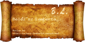 Belász Lamberta névjegykártya